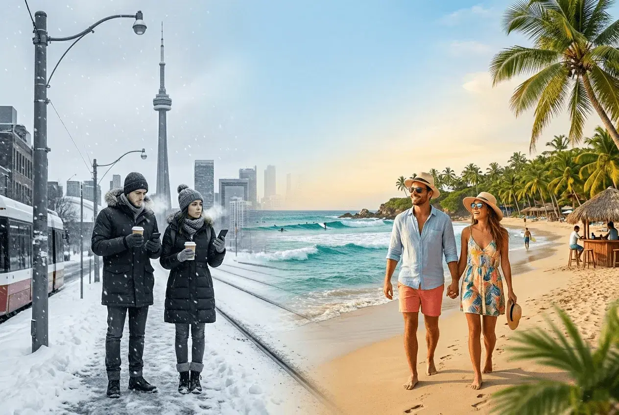 Toronto — Puerto Escondido: temporada de invierno